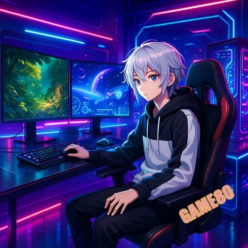 Imagem promocional da GAME80 mostrando a plataforma e suas vantagens