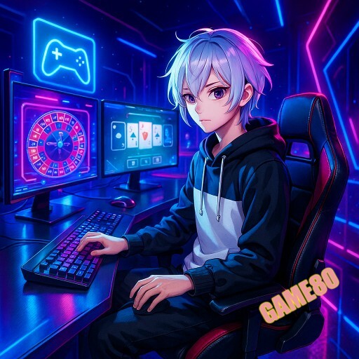 Imagem promocional da GAME80 mostrando a plataforma e suas vantagens