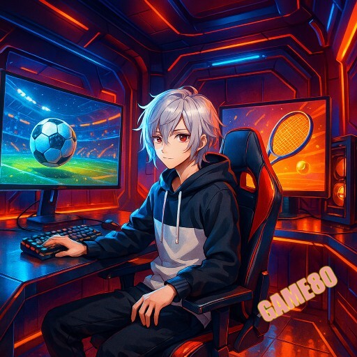 Imagem promocional da GAME80 mostrando a plataforma e suas vantagens