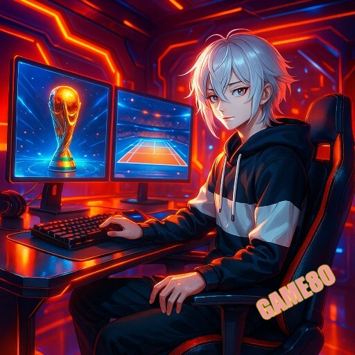 Imagem promocional da GAME80 mostrando a plataforma e suas vantagens