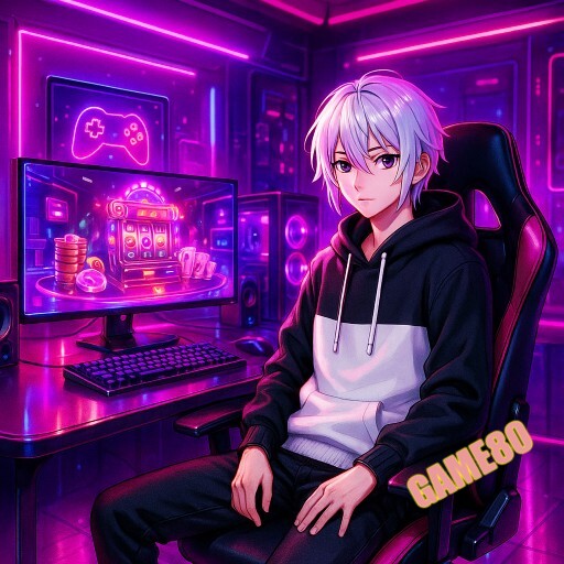 Imagem promocional da GAME80 mostrando a plataforma e suas vantagens